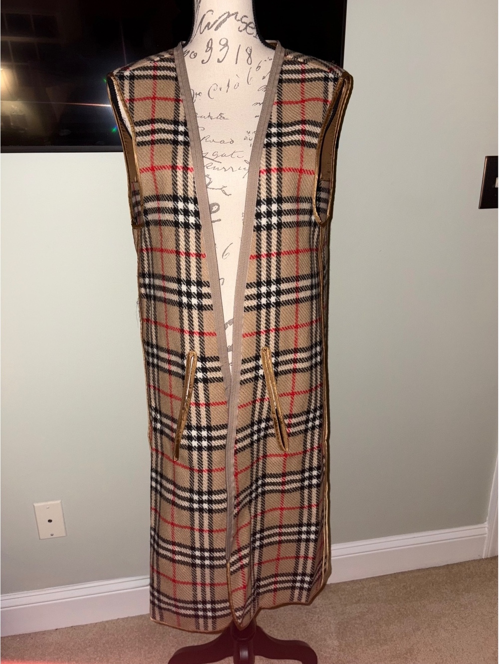Vintage Burberrys England 100% Wool Nova Check Trench Coat Zip-In Liner V